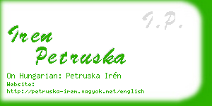 iren petruska business card