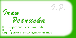 iren petruska business card